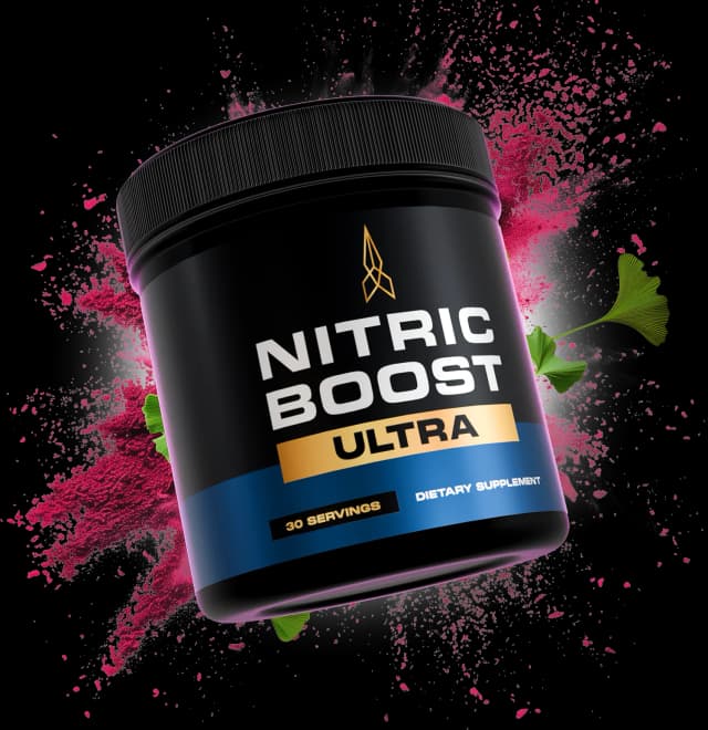 Nitric Boost Ultra with red powder explosion effect